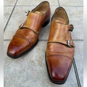 Gallo Di Bianco Means Leather Double Monk Strap Shoes